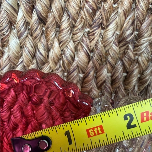 Vintage Cranberry Flash Triangle Footed Button Zipper Glass Vase 8.75” - Picture 17 of 17